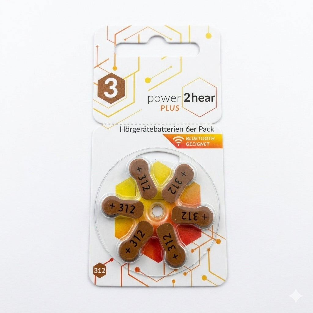 Hearing Aid Batteries Blister 6pcs 1,45V Power2hear PLUS (312)