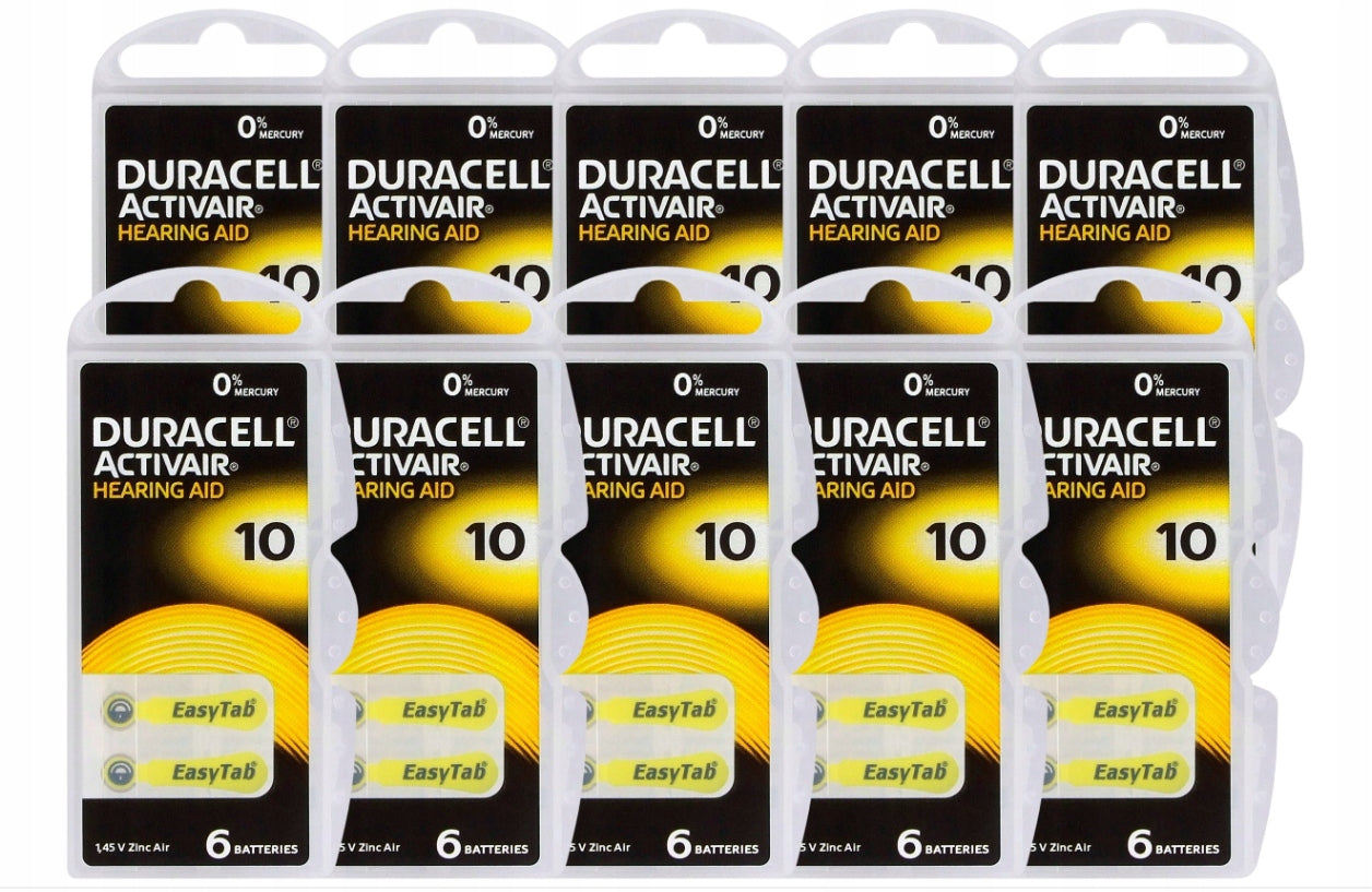 Hearing Aid Batteries DURACELL 10 PR70 ZincAir 60 pcs.