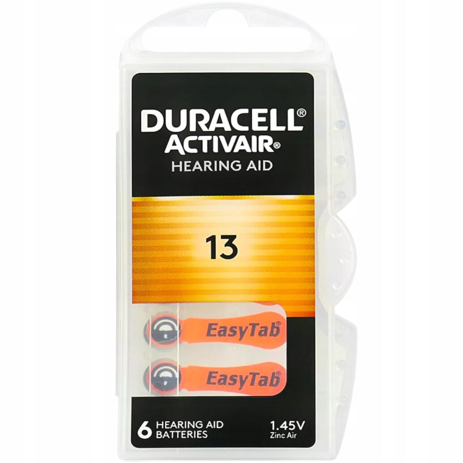 Hearing Aid Batteries DURACELL 13 ActivAir PR48 for Hearing Aids 6 Pack Packaging status original