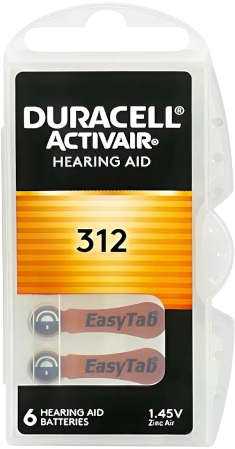 Hearing Aid Batteries DURACELL 312 ActivAir PR41 for hearing aids 6pcs.