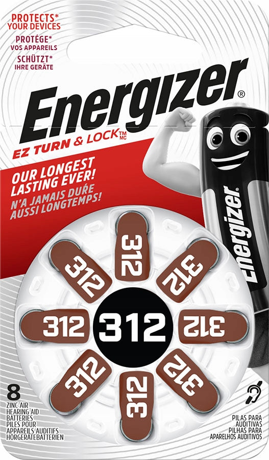Hearing Aid Batteries Energizer 312 8 pcs