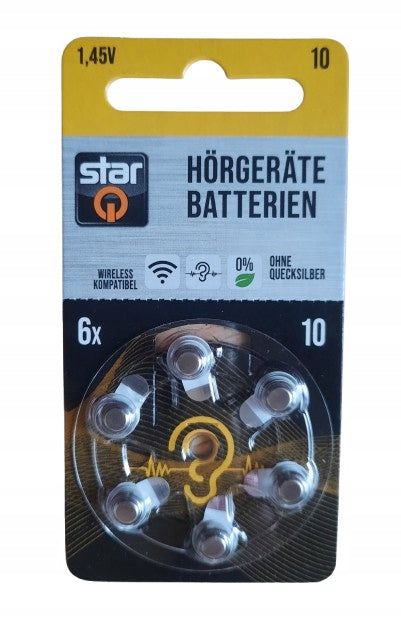 Hearing Aid Batteries PR70 1,45 V 6 Pack StarQ