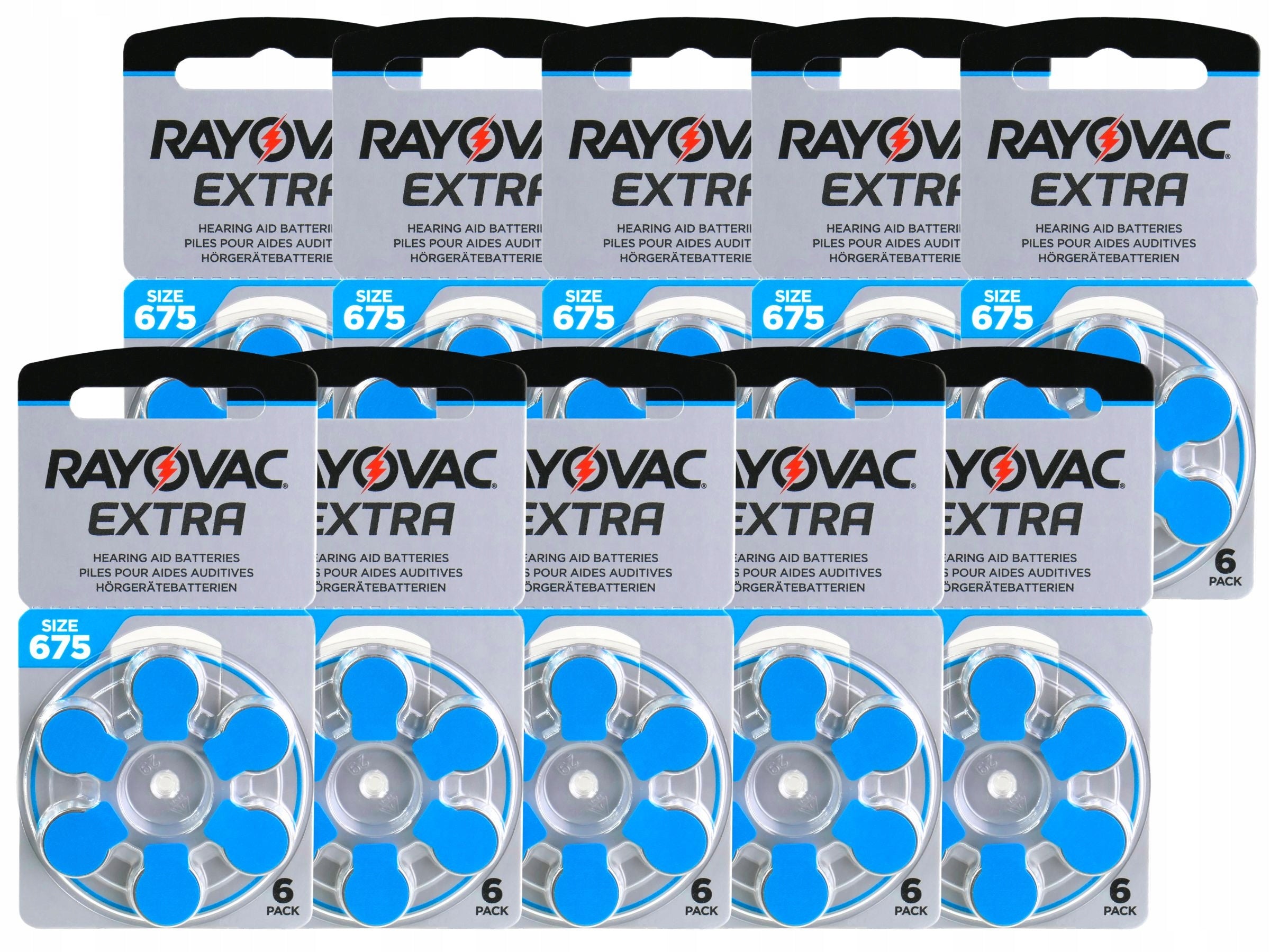 Hearing Aid Batteries - RAYOVAC EXTRA - 675 / PR44 - 60 pieces