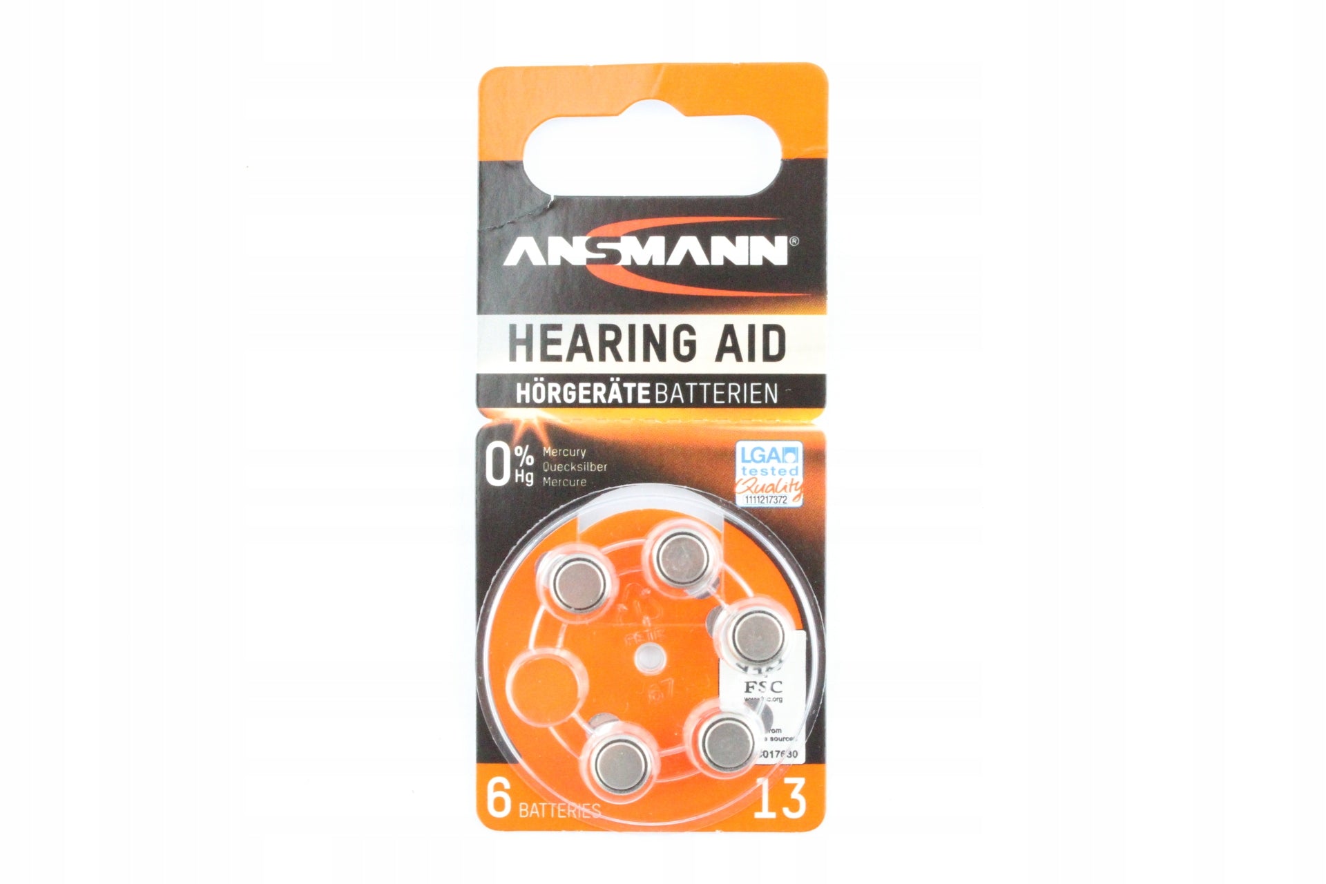 Hearing Aid Batteries Type 13 PR48 - Zinc Air 1,45V Medical device type accessories for a medical device or a product without an intended medical purpose