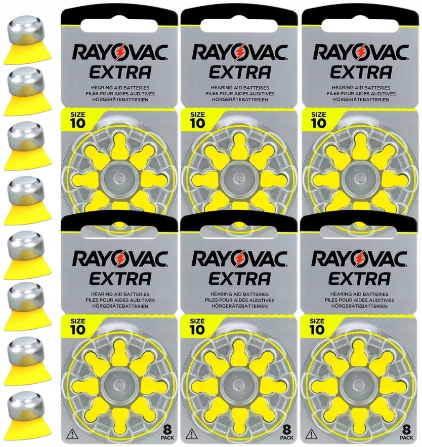 Hearing Aid Battery Rayovac 10 PR70 Long Date Set of 48