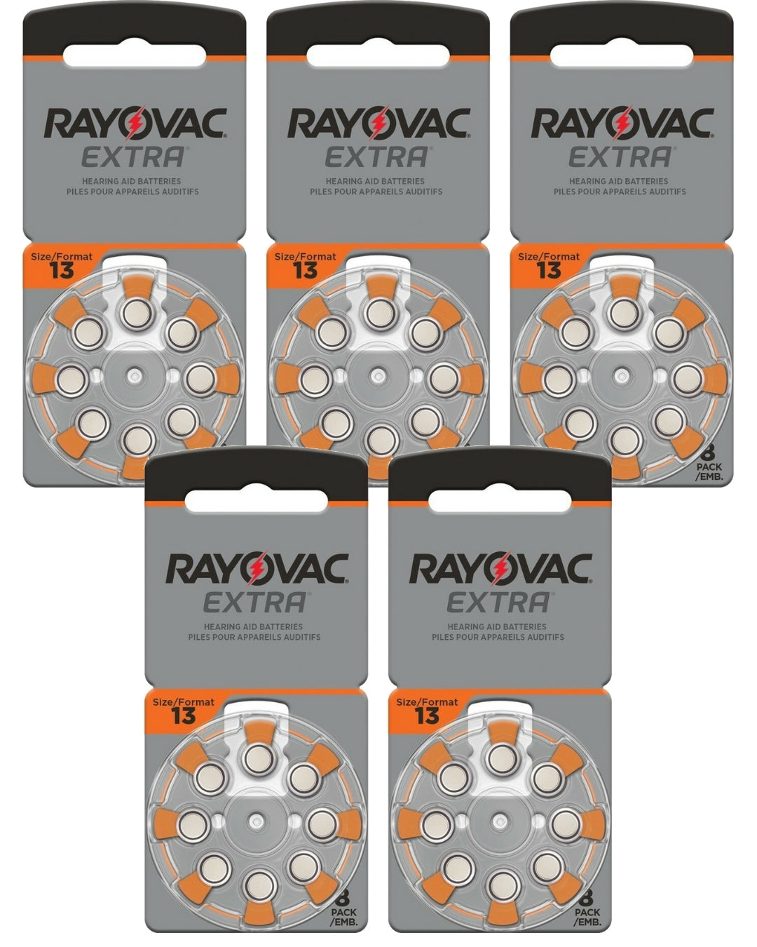Hearing Aid Battery Rayovac 13 310 mAh - set of 40