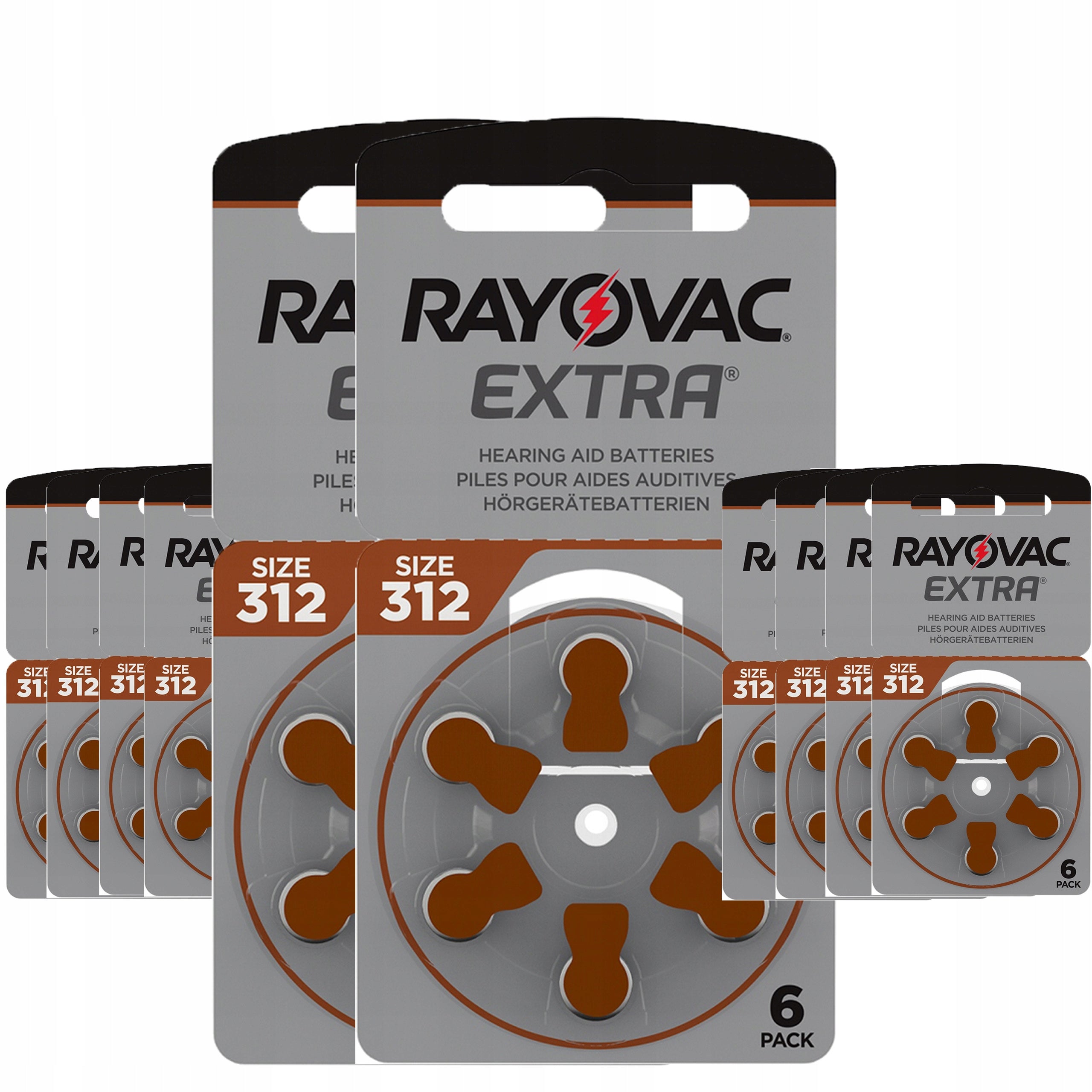 Hearing Aid Battery Rayovac 312 60 Pack - Long Expiration Date Packaging status original