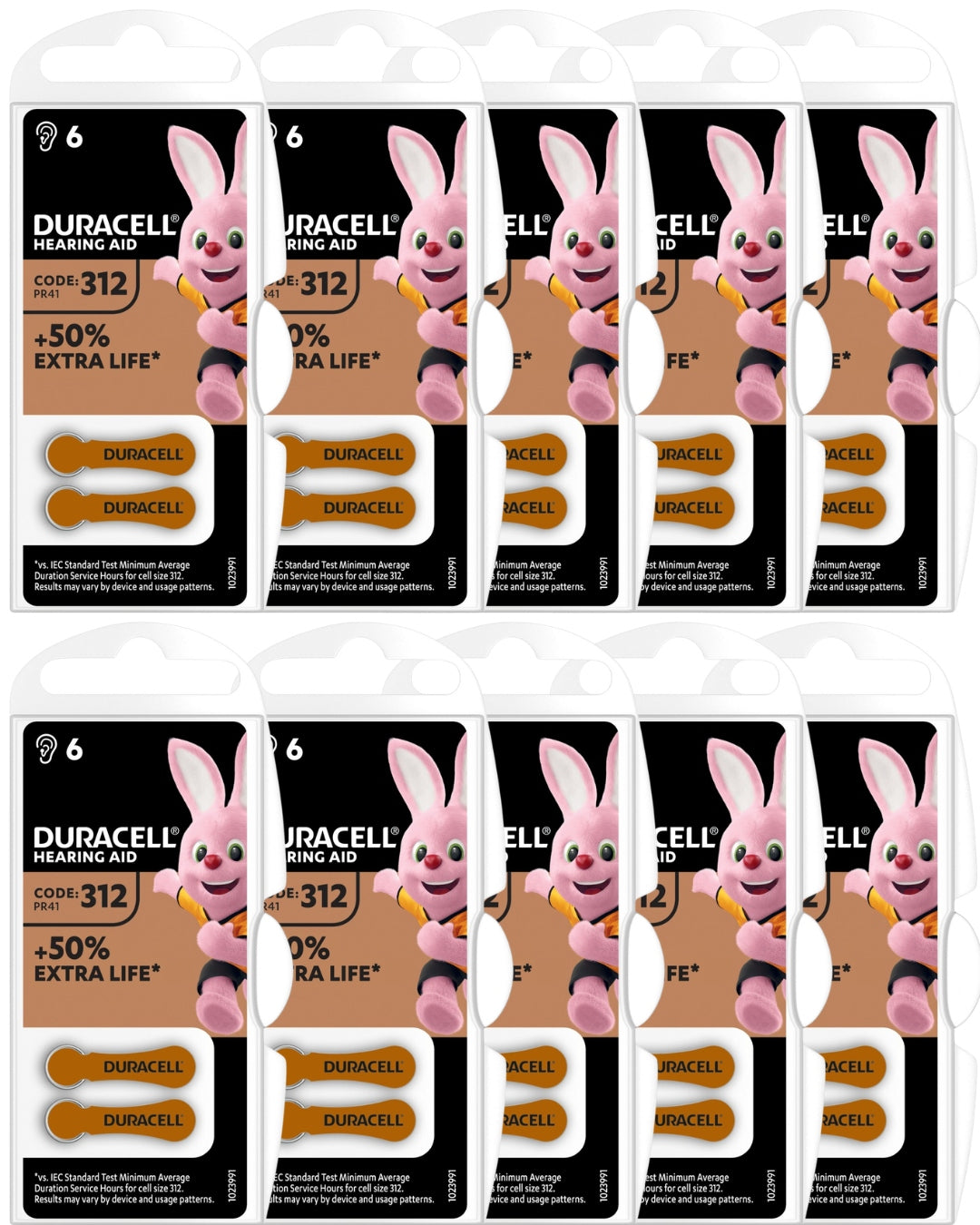 Hearing Aid DURACELL 312 PR41 - price for a set of 60