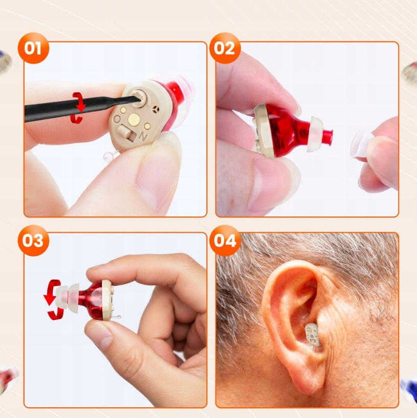 Hearing Aid Hearing Amplifier With 140 H Battery And Case Packaging status original