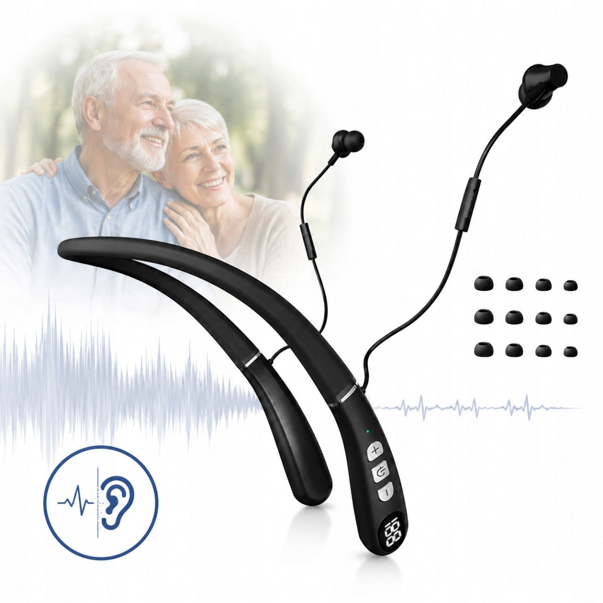 Hearing aid with neckband – for mild to severe hearing loss