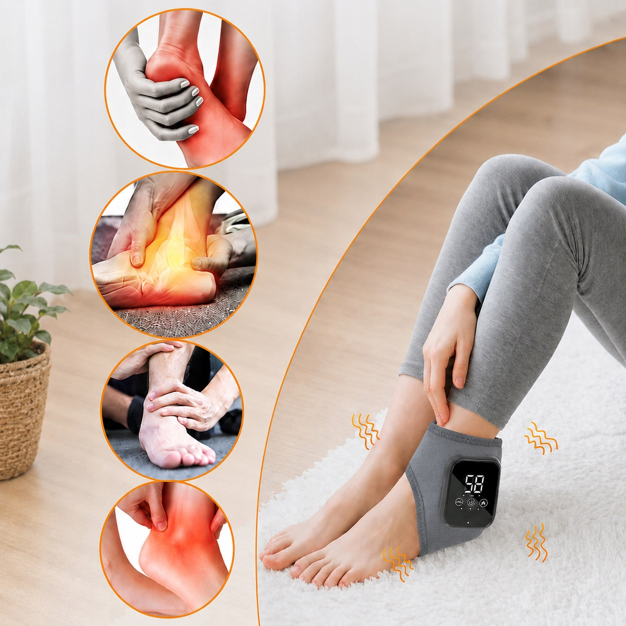 Heated Foot and Ankle Massager Vibrating Portable USB Charging Brand no brand
