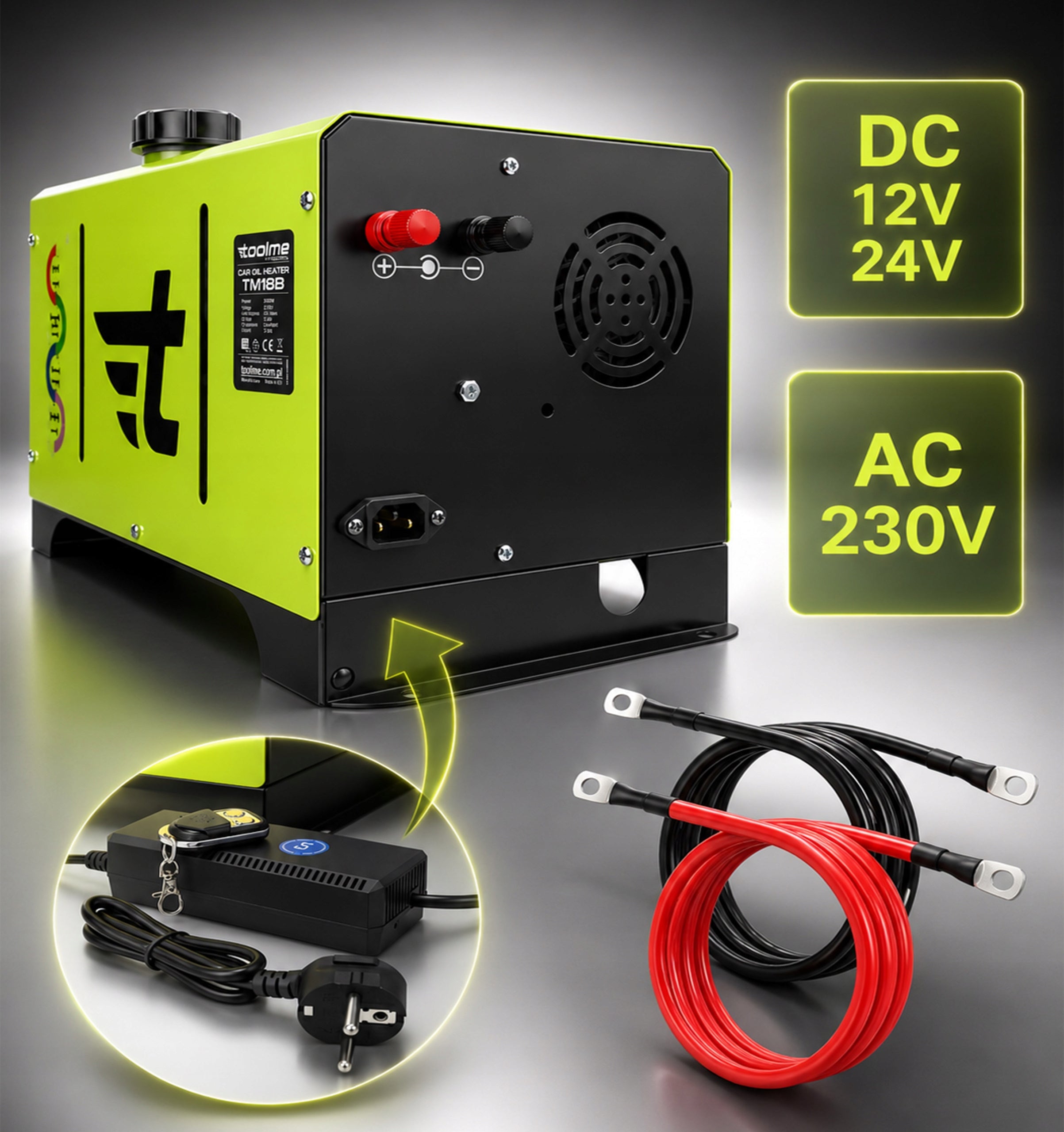 Heater 9kW diesel 12-24-230V BLOWER ON WEBASTO TM188 Bluetooth Brand Toolme