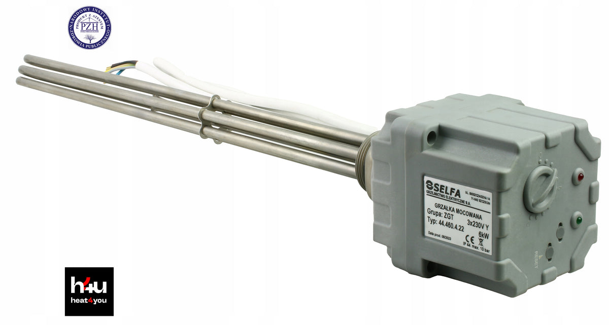 Heater for boiler ZGT 6,0 kW 6/4” with thermostat SELFA stainless Packaging status original