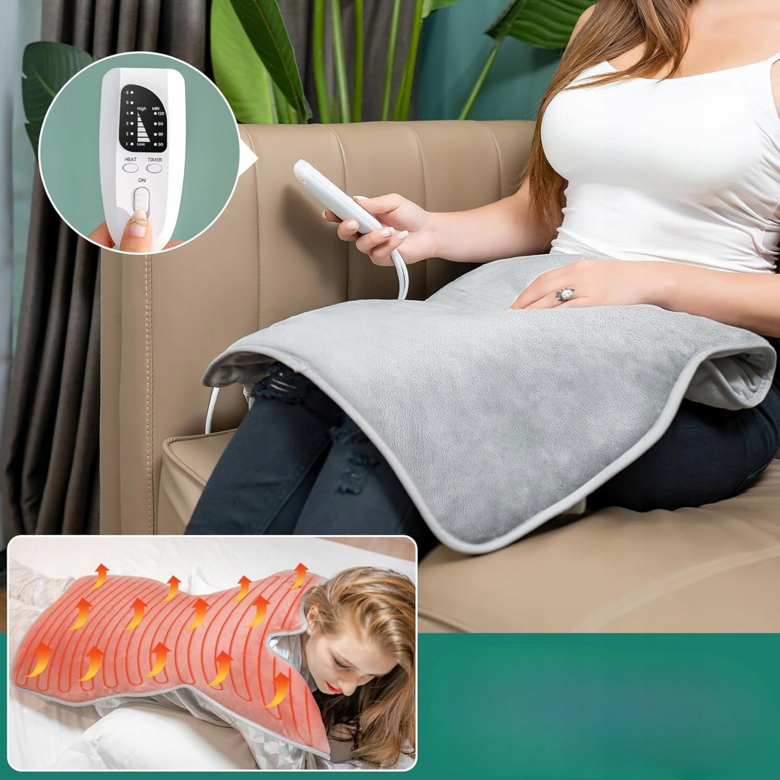 Heating Blanket On Back And Shoulders Bedspread Pillow Bathrobe 6 Levels Timer Packaging status original