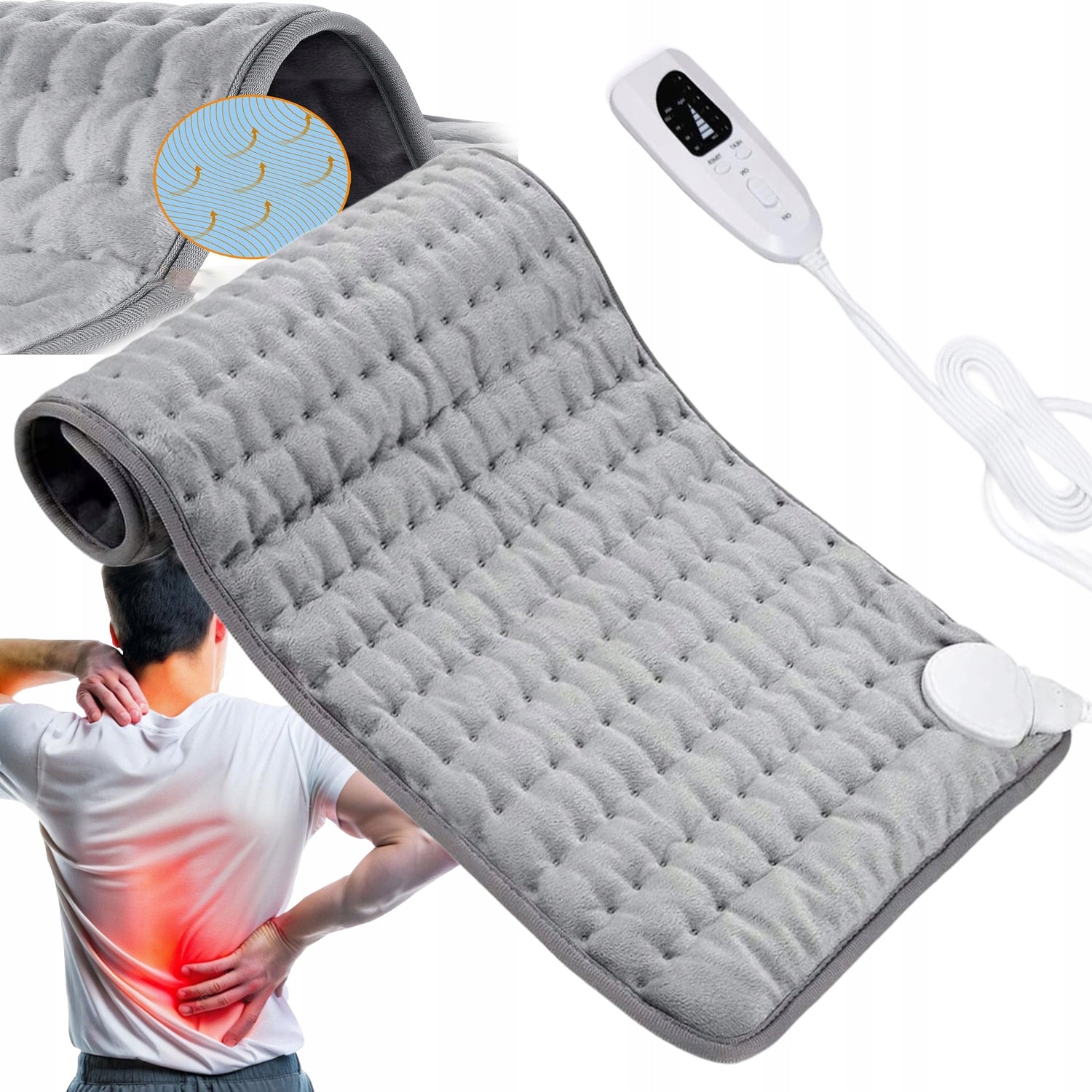 Heating Pillow Electric Mat 60x30cm Washable, With Timer