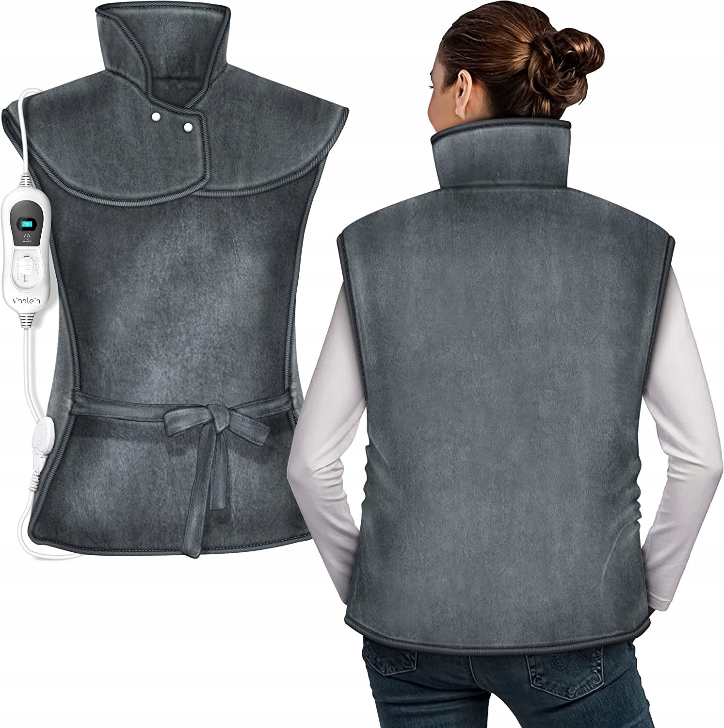 Heating Vest Back Warming Mat Arms Grey 60x85