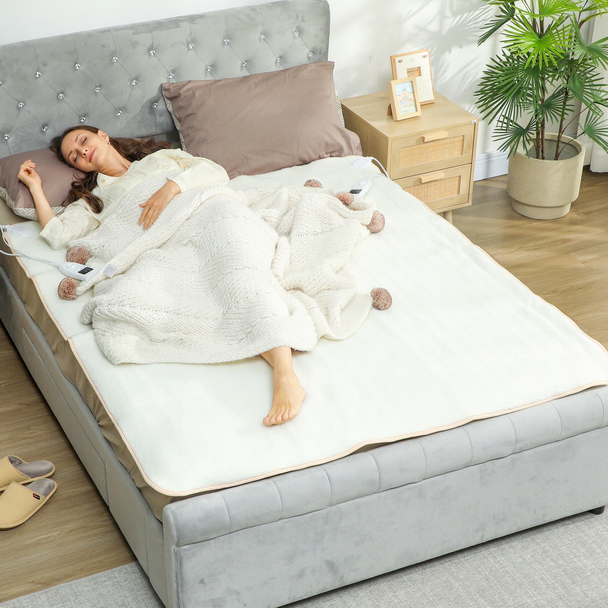 Heating blanket with double control 160 x 140 cm, fleece HOMCOM Medical device no