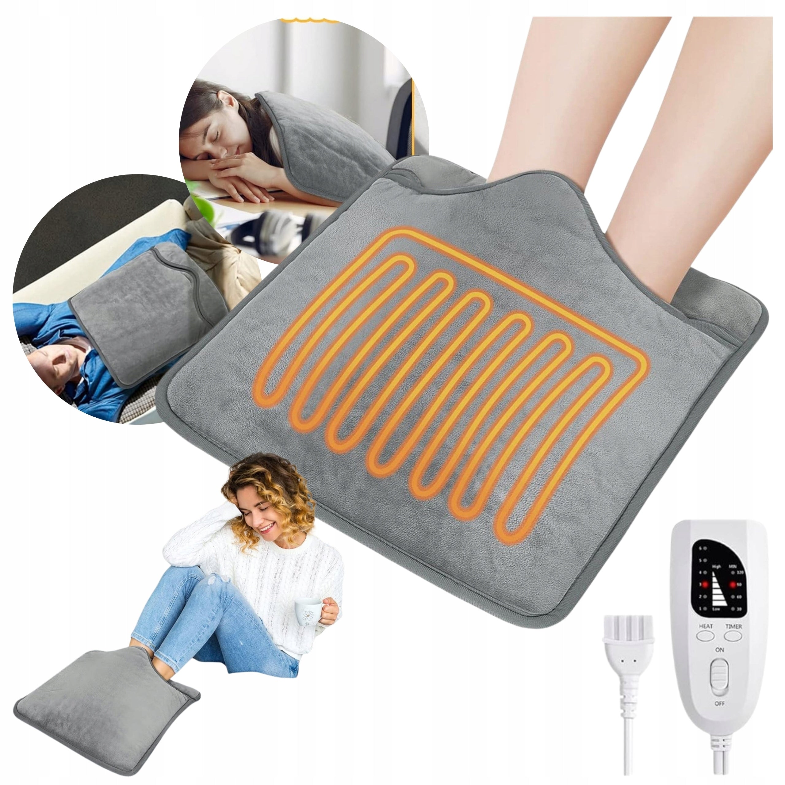Heating cushion foot warmer heating mat 40x40 cm 6 levels
