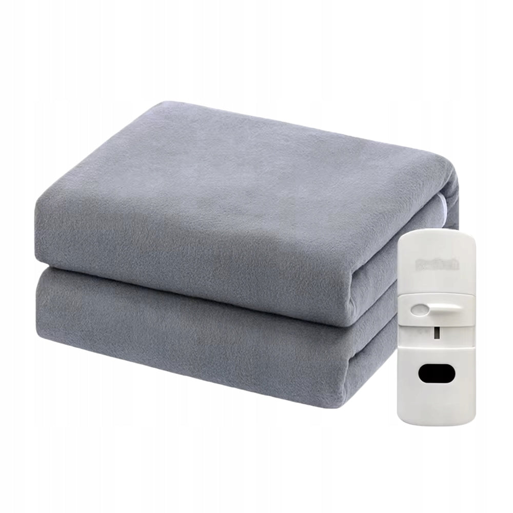 Heating mat ELECTRIC BLANKET large 150x120 cm heated WITH REMOTE CONTROL grey Medical device no