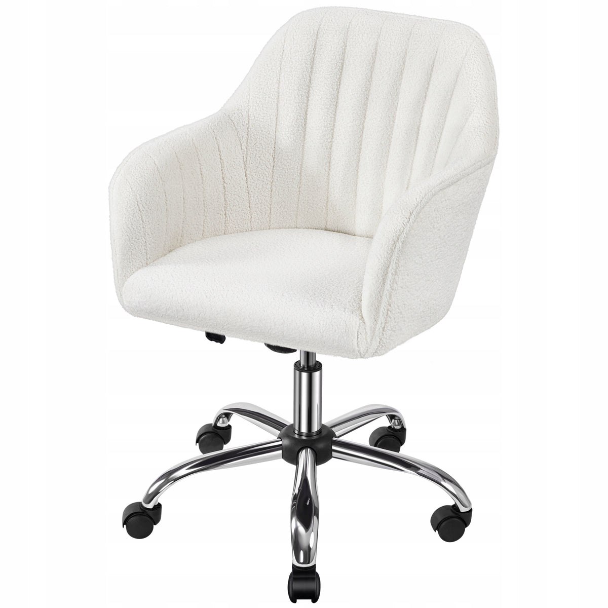 Height Adjustable Office Chair, Swivel, on Wheels, Ivory Brand Yaheetech
