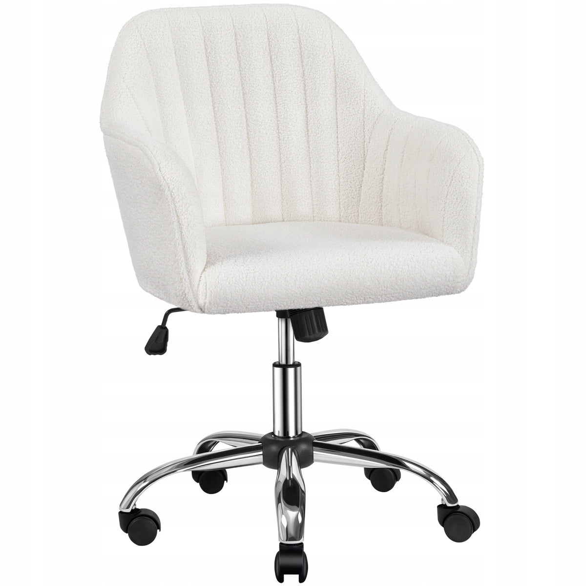 Height Adjustable Office Chair, Swivel, on Wheels, Ivory Packaging status original
