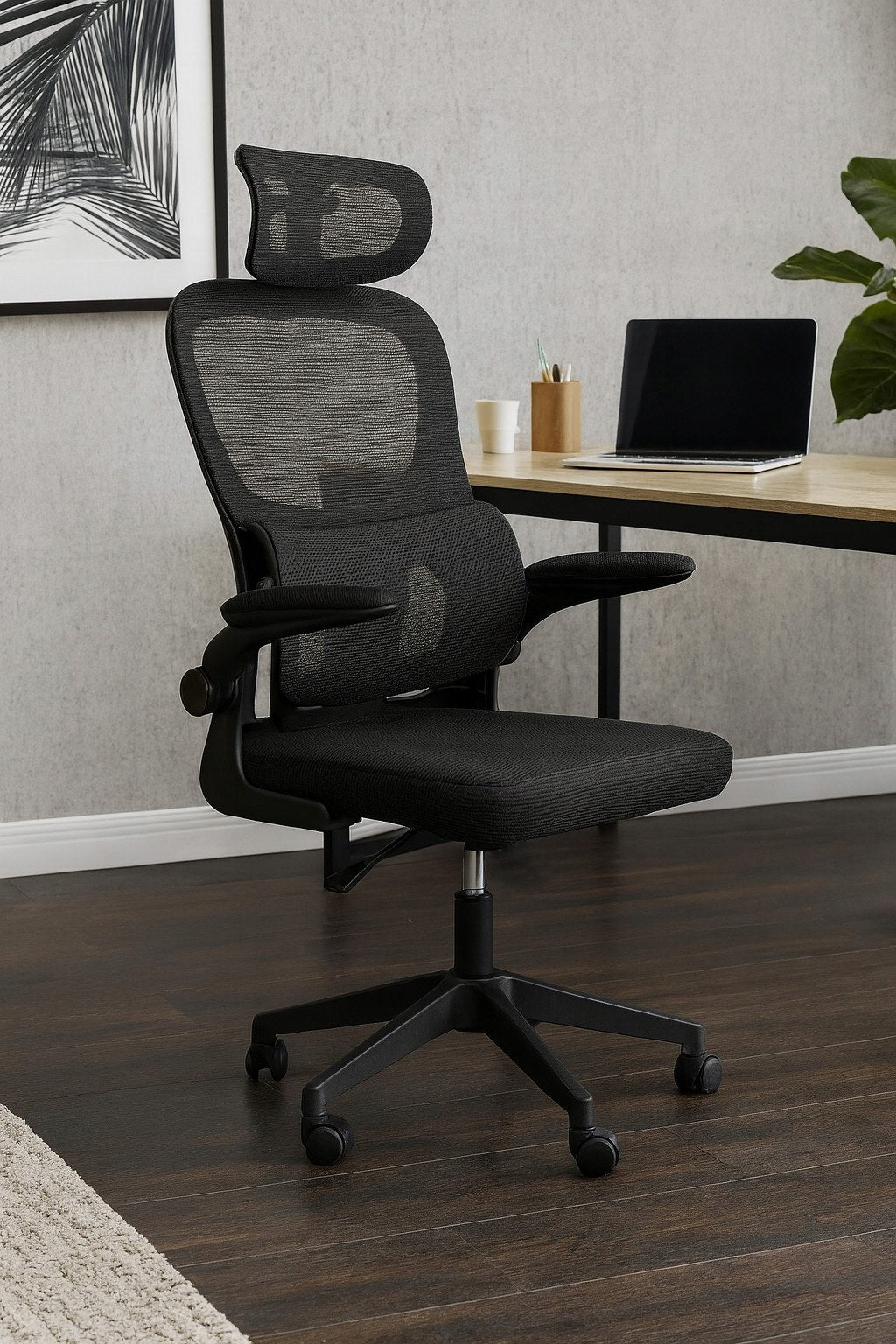 Hektor ergonomic swivel chair with mesh and headrest – Brand Atos