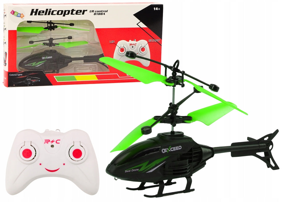 Helicopter Remote Controlled RC Gyroscope Green Fun For Kids
