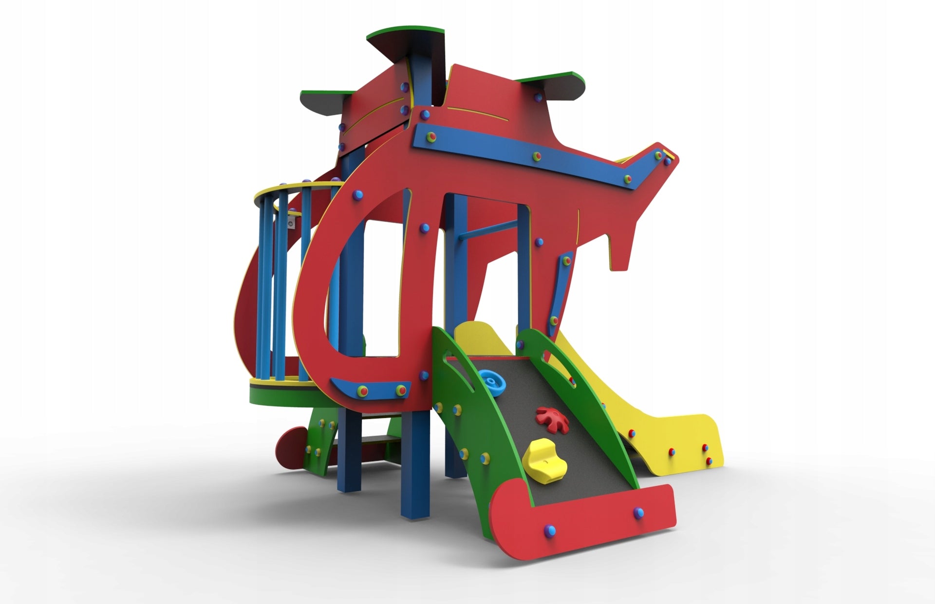 Helicopter with slide for square toys | PN-EN 1176 standard Dominant material synthetic material
