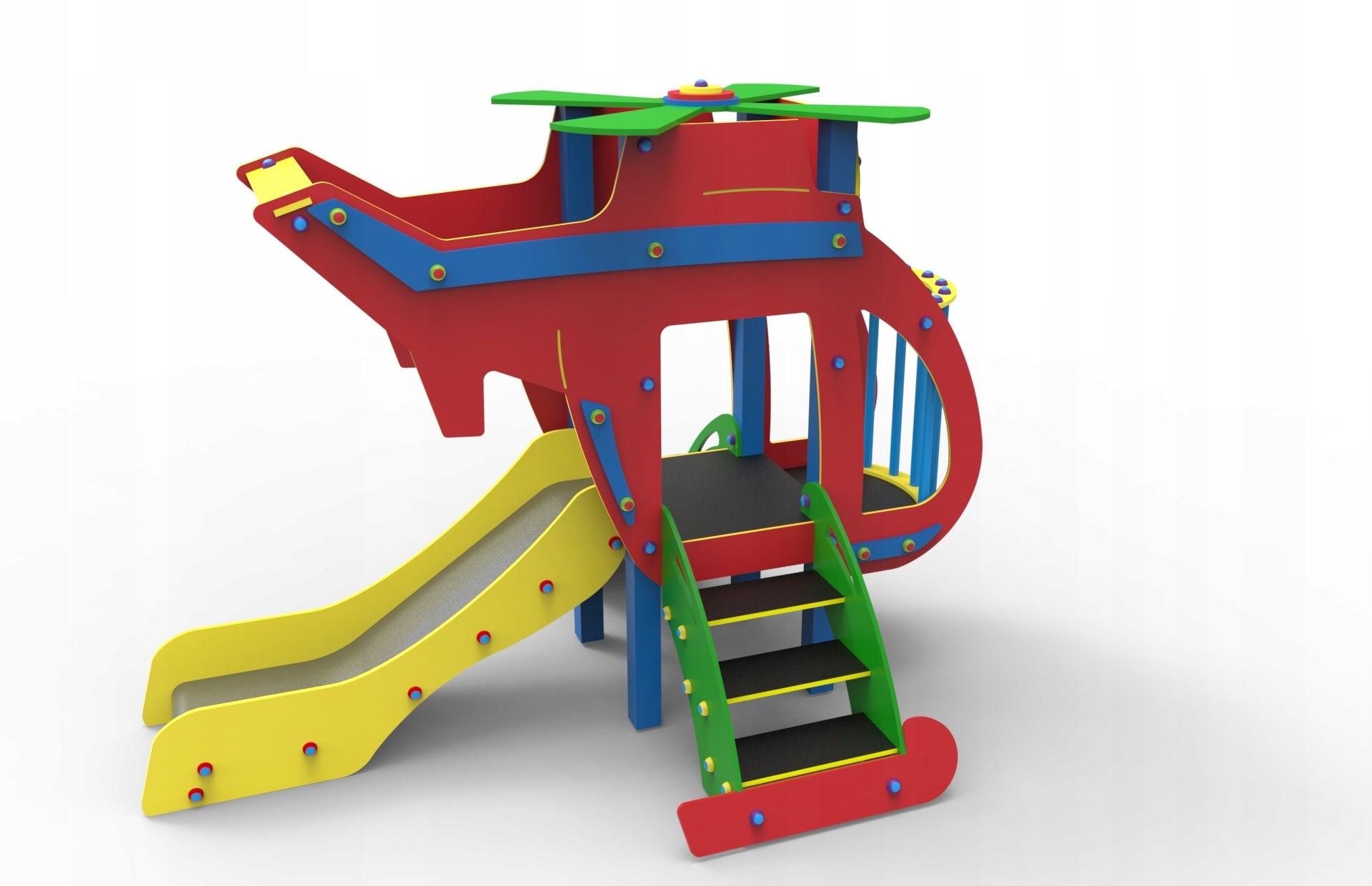 Helicopter with slide for square toys | PN-EN 1176 standard Included ladder slide