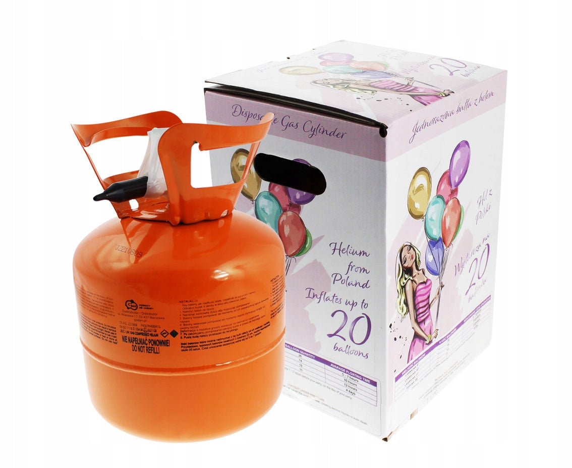 Helium cylinder for 20 balloons Helium for balloons cylinder reducer Birthday Year Cylinder capacity 0.15 m3