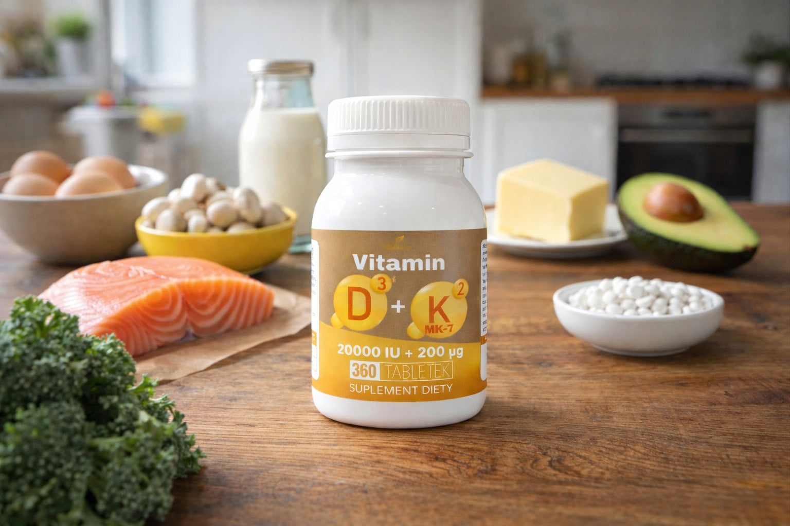 Helivra Vitamin D3 20000 K2 200 360 tabs Stress Feelings of bone muscles Expiration date at least 1 year from the date of purchase