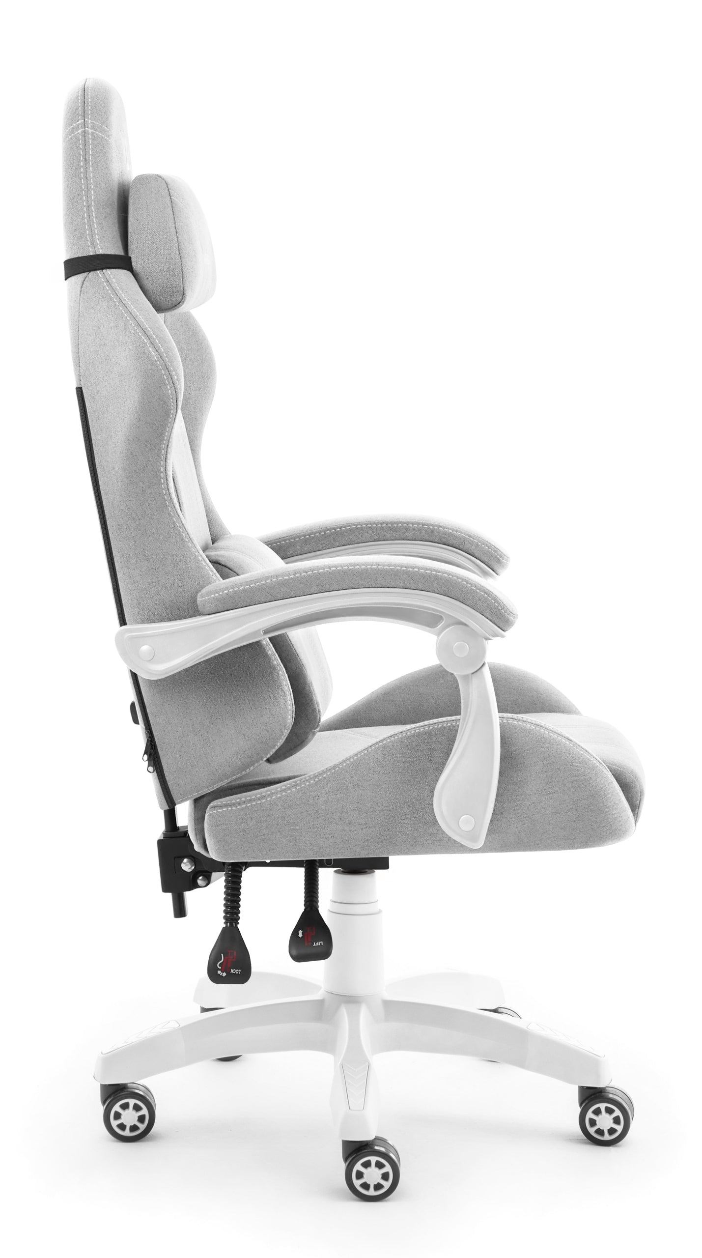 Hell's Chair HC- 1014 Grey- White Fabric Model HC-1014 SZARY- BIAŁY TKANINA