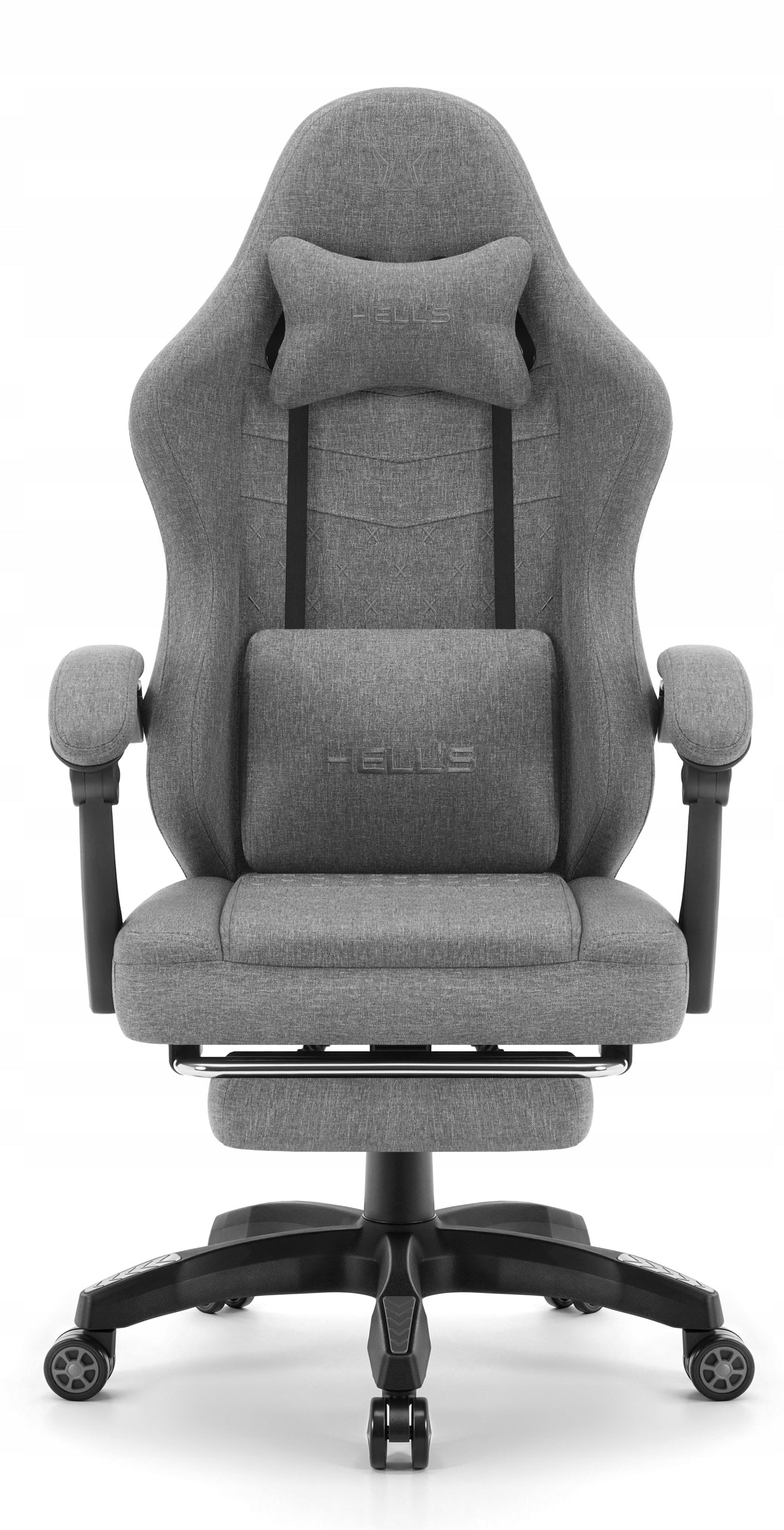 Hell's Chair HC- 1015 Grey with Footrest Upholstery color gray