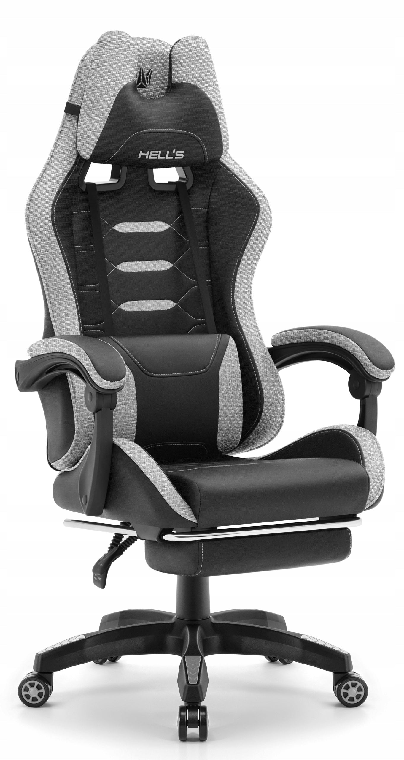 Hell's Chair HC- 1039 2.0 Black- Grey with Footrest EAN (GTIN) 5907196011337