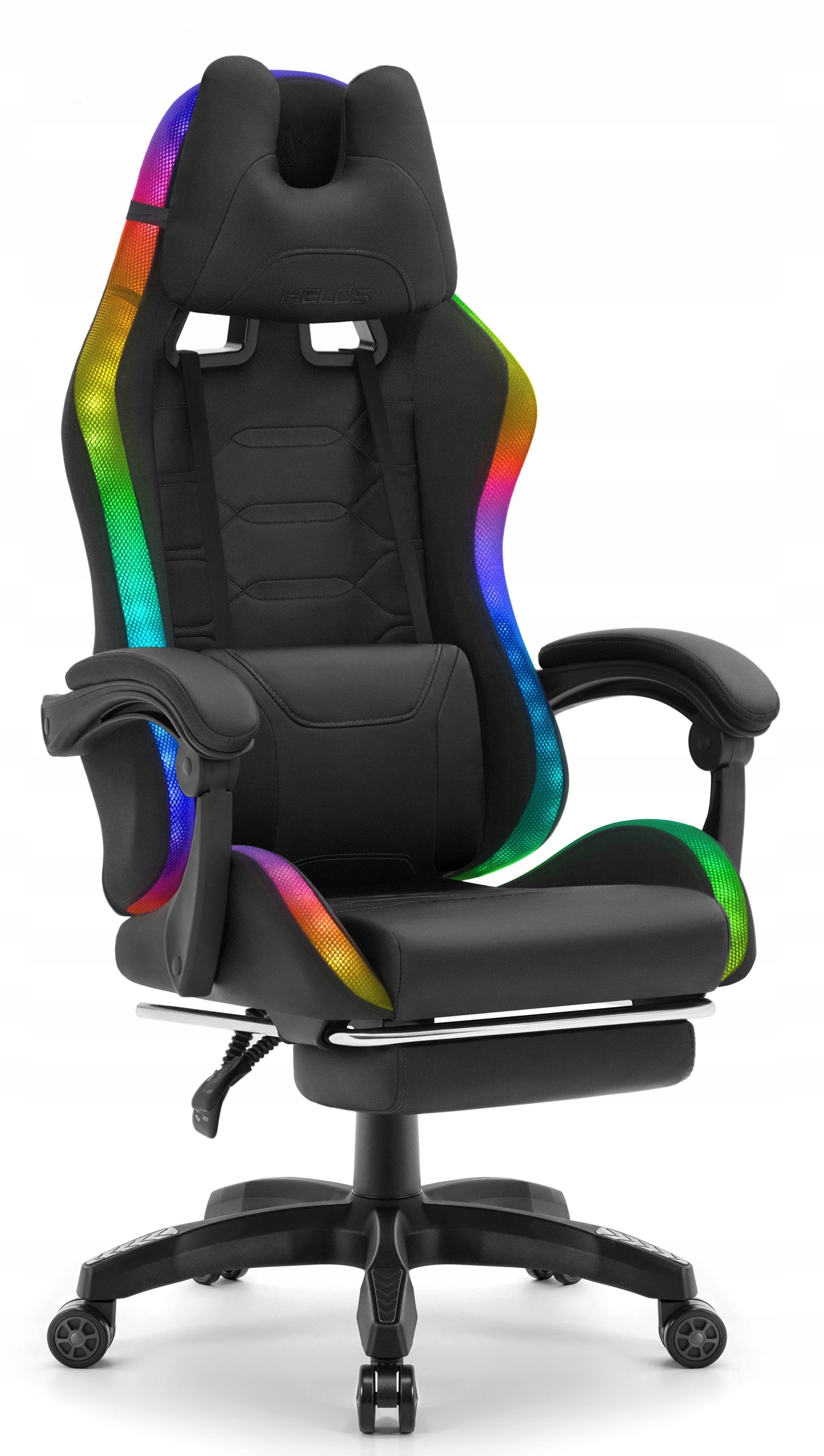 Hell's Chair HC- 1039 2.0 Black RGB LED MESH with Footrest Manufacturer code 5907196010668