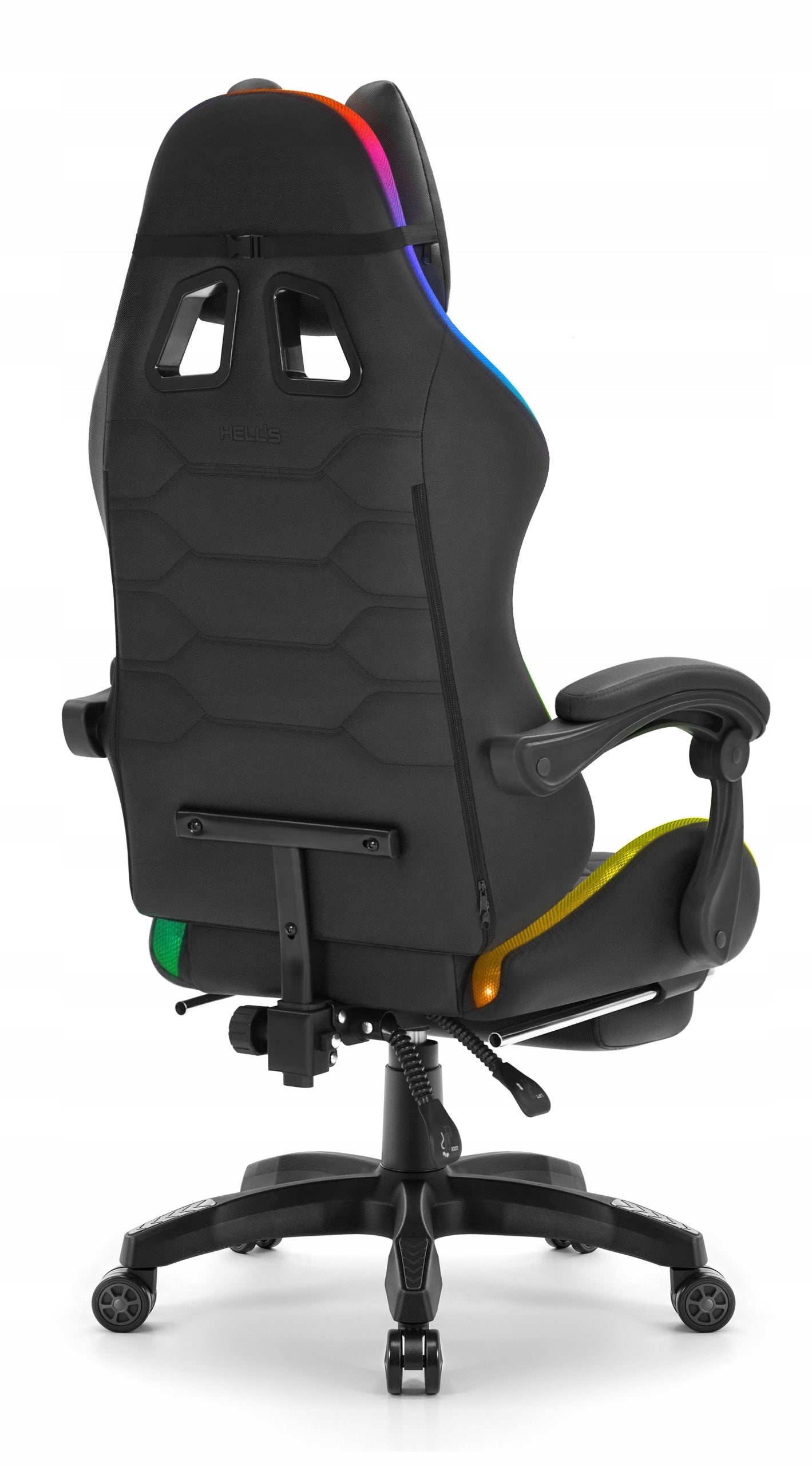 Hell's Chair HC- 1039 2.0 Black RGB LED MESH with Footrest Model HC- 1039 2.0 Black RGB LED Tkanina