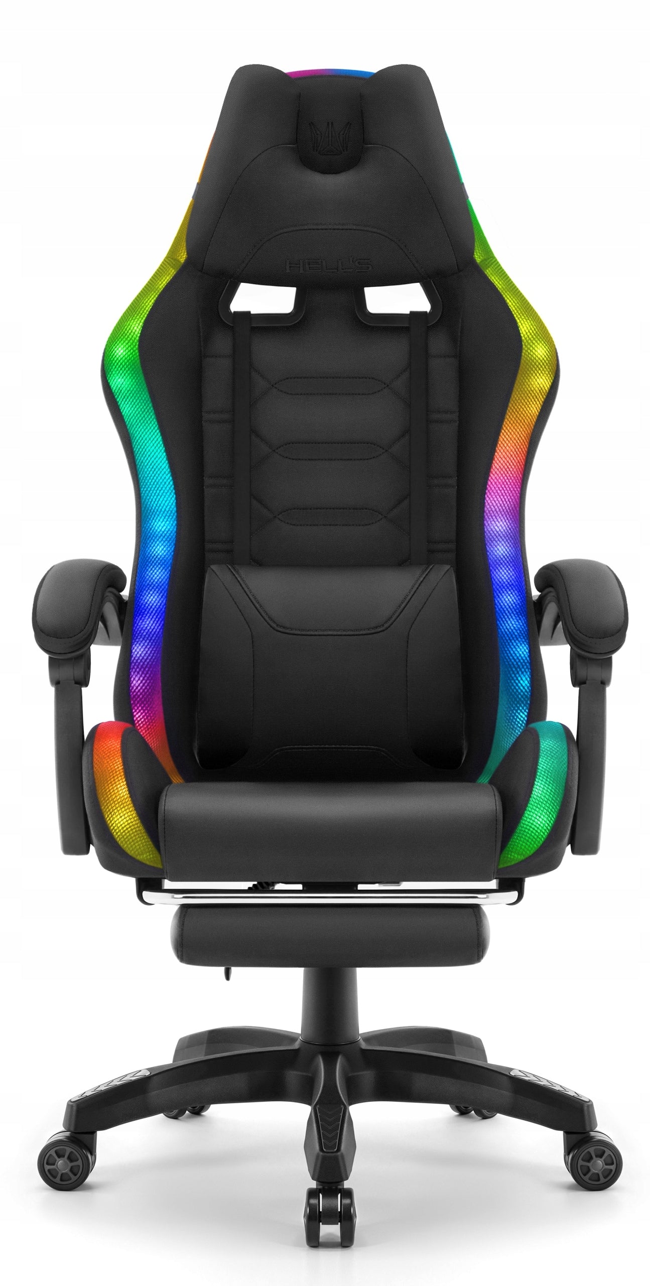 Hell's Chair HC- 1039 2.0 Black RGB LED MESH with Footrest Upholstery color black