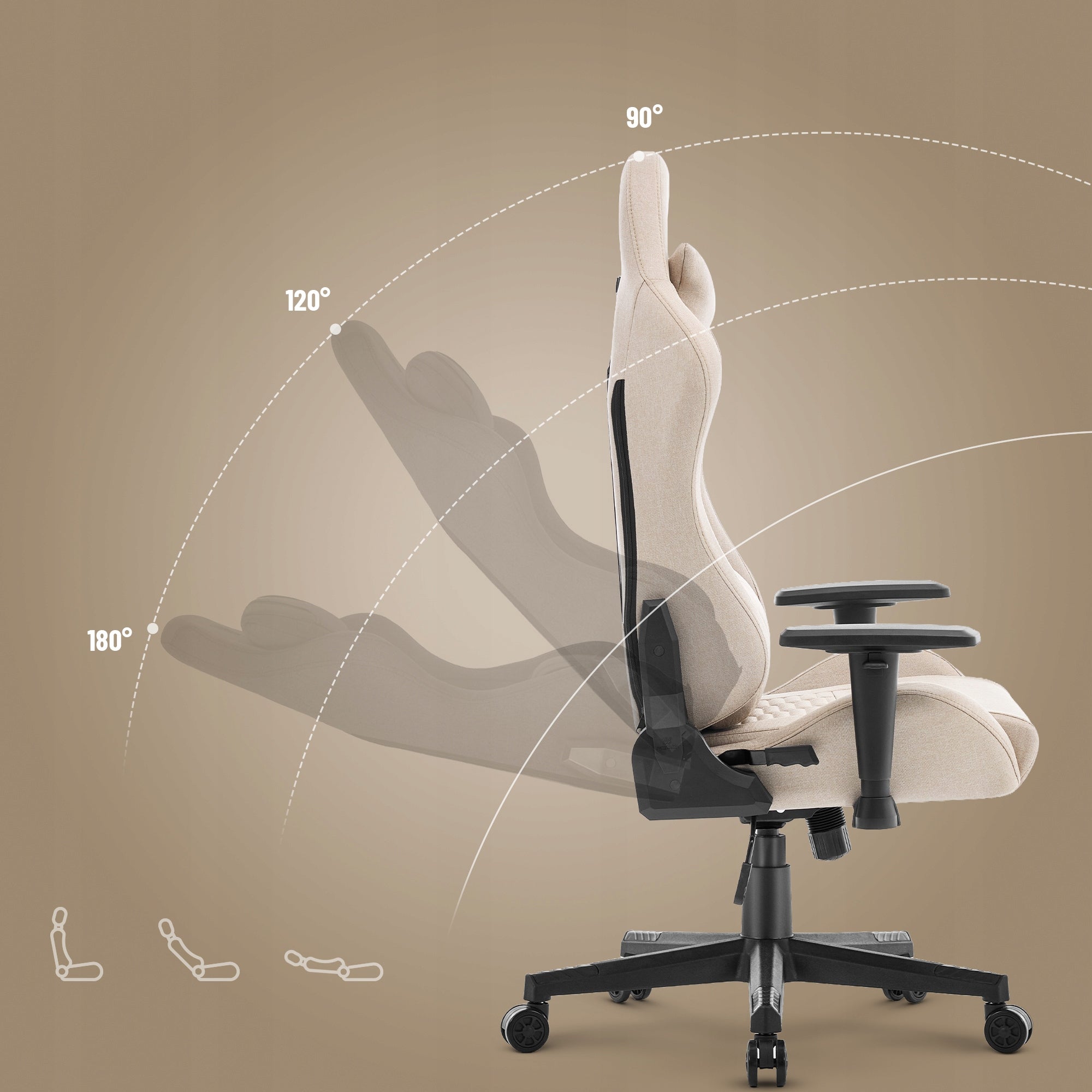 Hell's Chair HC- 2000 Beige Fabric Furniture width 76 cm