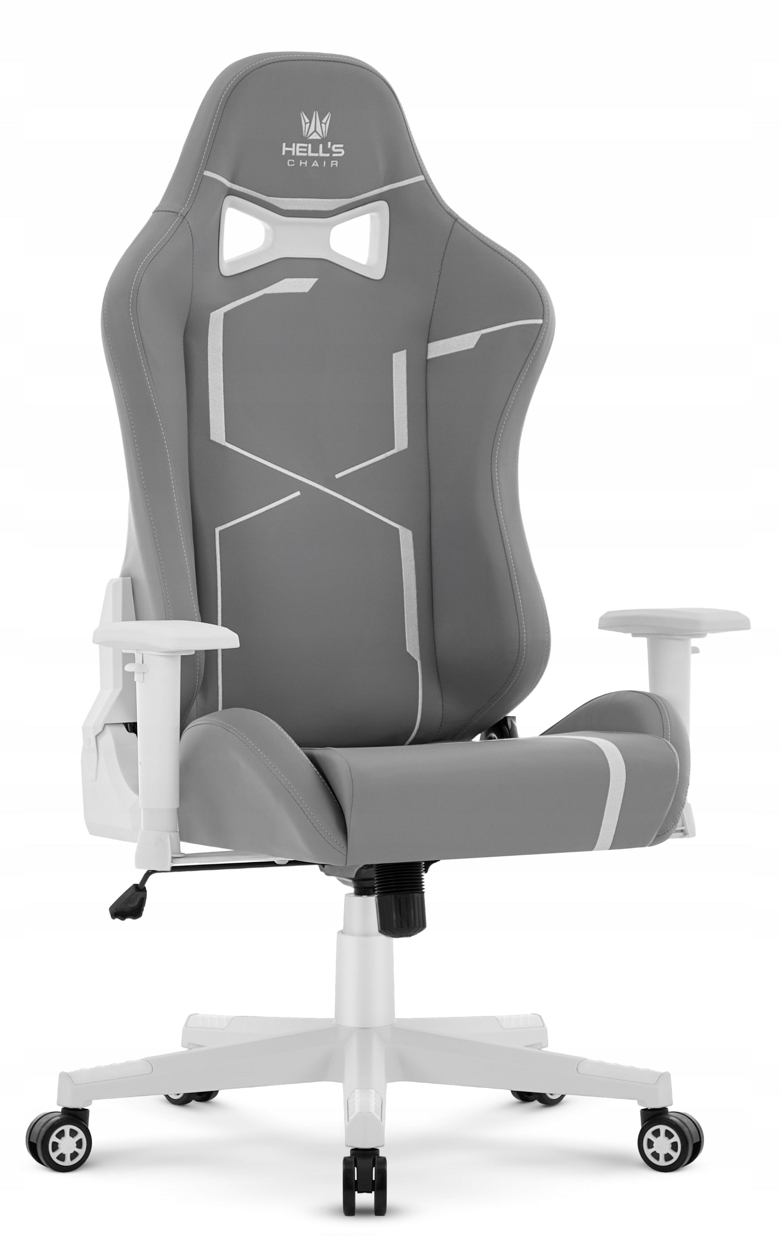 Hell's Chair HC- 2001 Grey- White Suede Office Chair Packaging status original