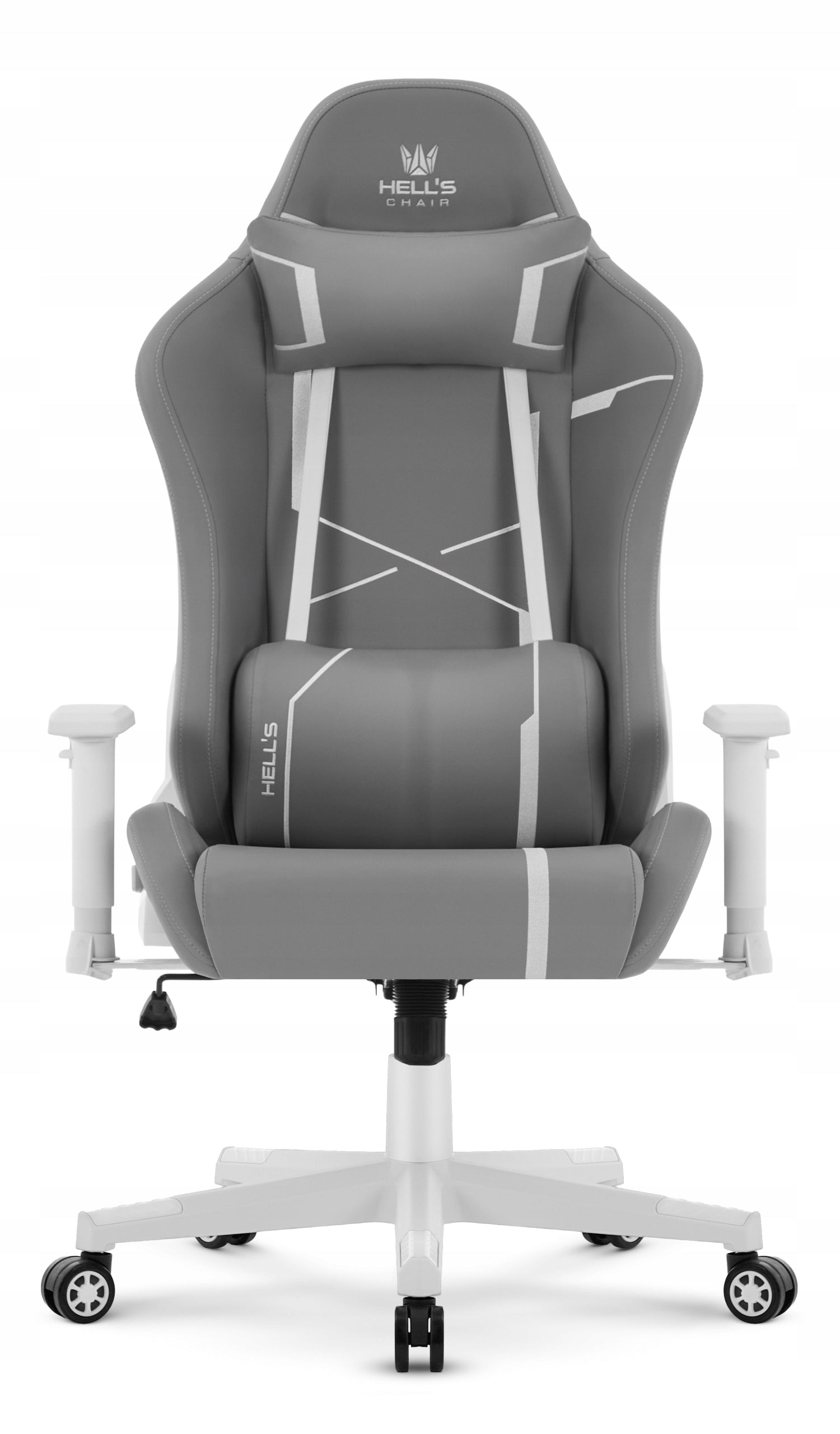 Hell's Chair HC- 2001 Grey- White Suede Office Chair Upholstery color gray