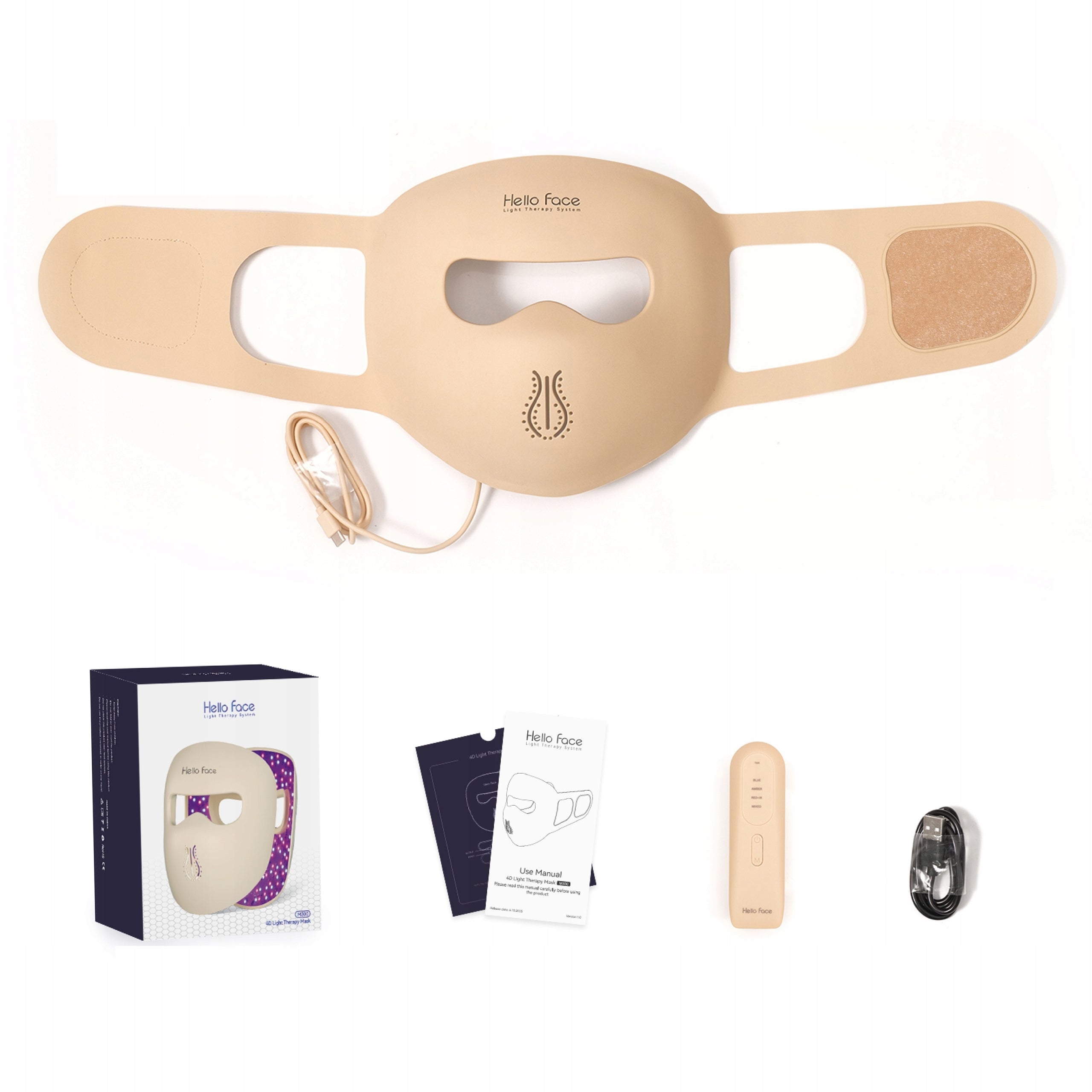 Hello Face M300 LED Mask Photon Therapy Face Light 4 Modes 311 LED Packaging status original
