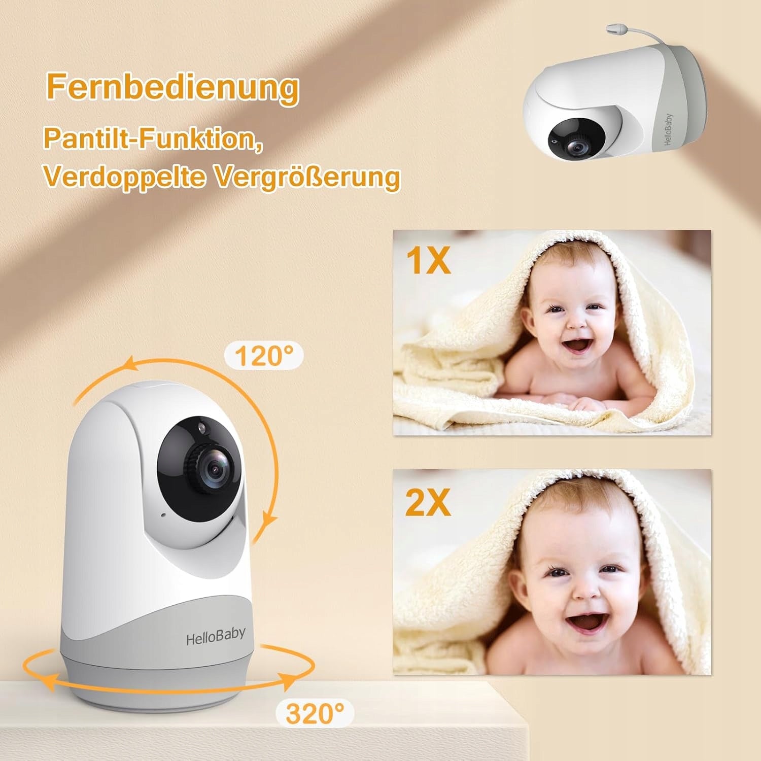 HelloBaby HB6240 Video Baby Monitor with Camera and Sound IPS Screen Without WiFi Power supply rechargeable battery