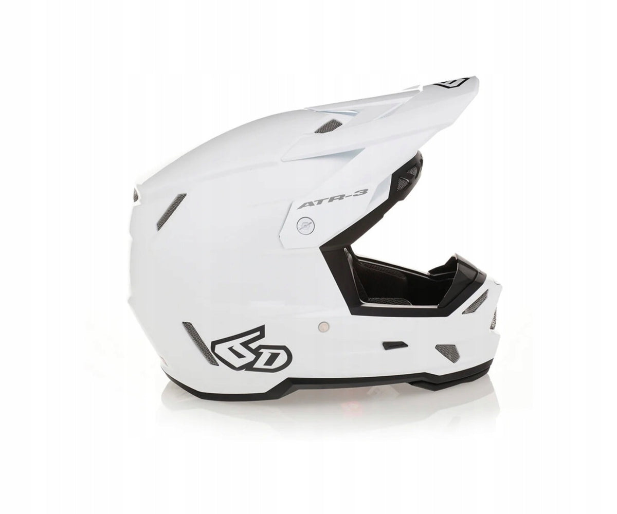 Helmet 6D ATR-3 SOLID GLOSS WHITE FIM 02 FRHPhe-02 WHITE SIZE S