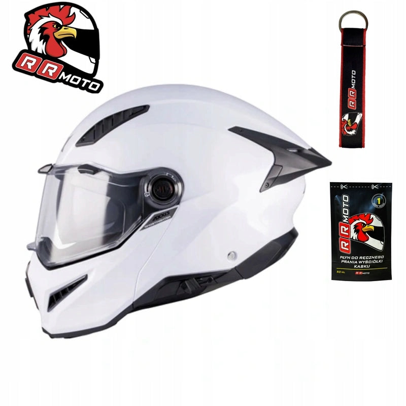 Helmet AXXIS GHOSTFIGHTER SV SOLID A0 PEARL WHITE GLOSS white matt FREEBIES