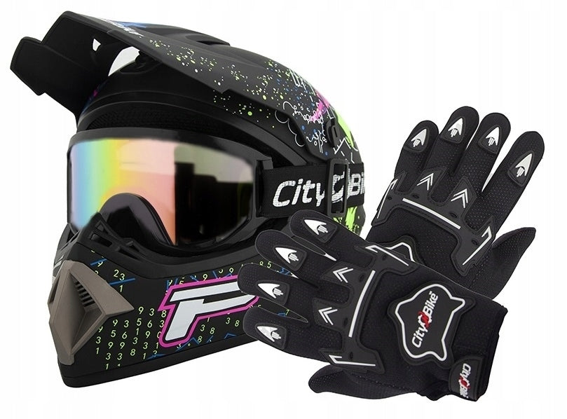 Helmet Cross Goggles Gloves for Motocross Enduro Quad BMX Scooter XL Manufacturer's catalog number MCGKZ00040
