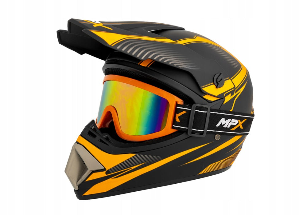 Helmet Cross L Goggles Enduro Quad ATV BMX MTB Scooter L 59-60 cm Manufacturer MPX