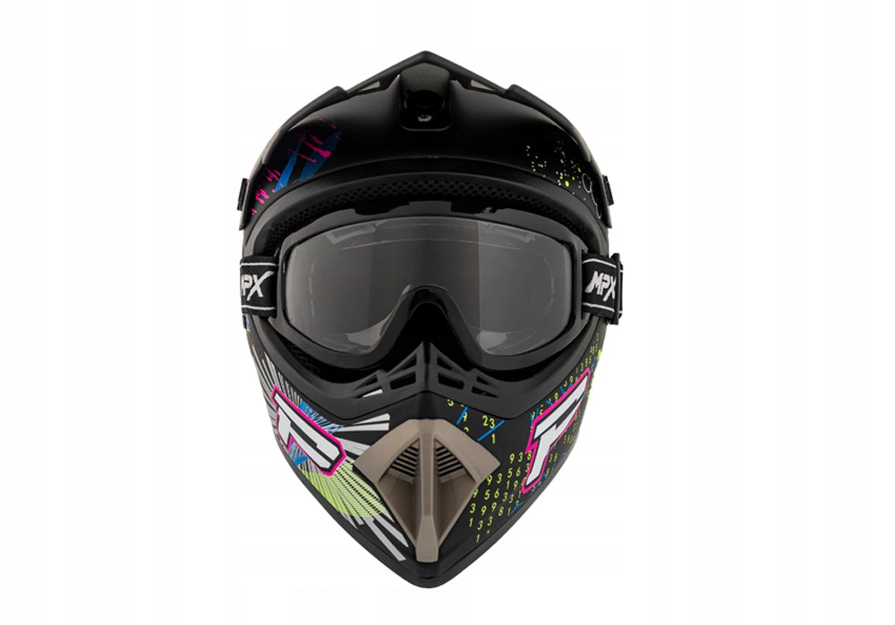 Helmet Cross M Goggles Gloves Quad ATV Enduro BMX Scooter M 57-58cm Manufacturer MPX
