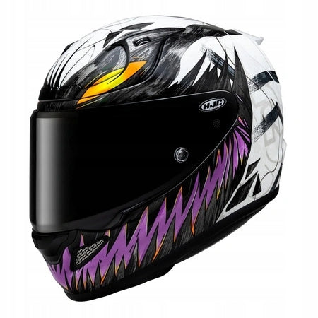 Helmet HJC RPHA 12 ANTI VENOM 2 MARVEL BLACK/WHITE purple yellow FREEBIES Size L