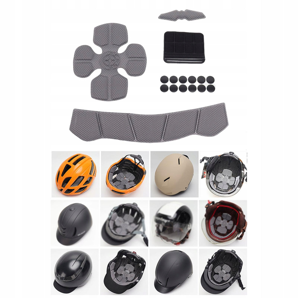 Helmet Inner Padding Pads Kit with Liner Cushion Mat Set Head Protection