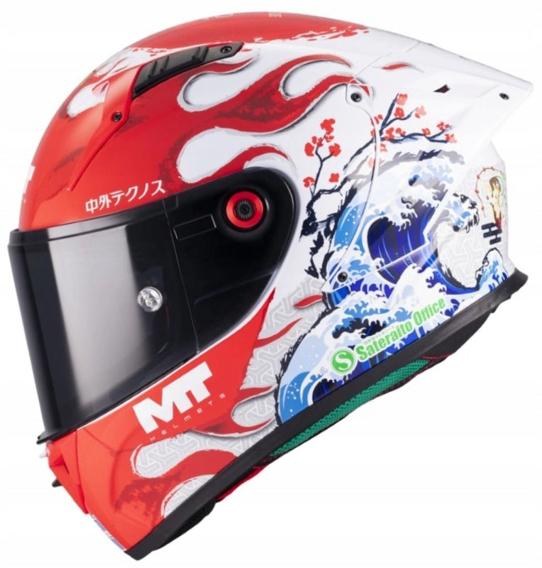 Helmet MT KRE+ S YAMANAKA RED/WHITE/BLUE black white blue FREEBIES
